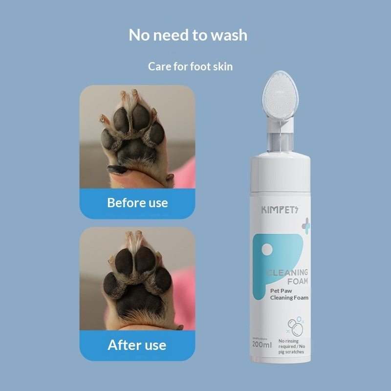 AuraPure™ Cloud-Wash | Instant Waterless Paw Cleaner – Antibacterial Soothing Foam with Built-in Silicone Scrubber