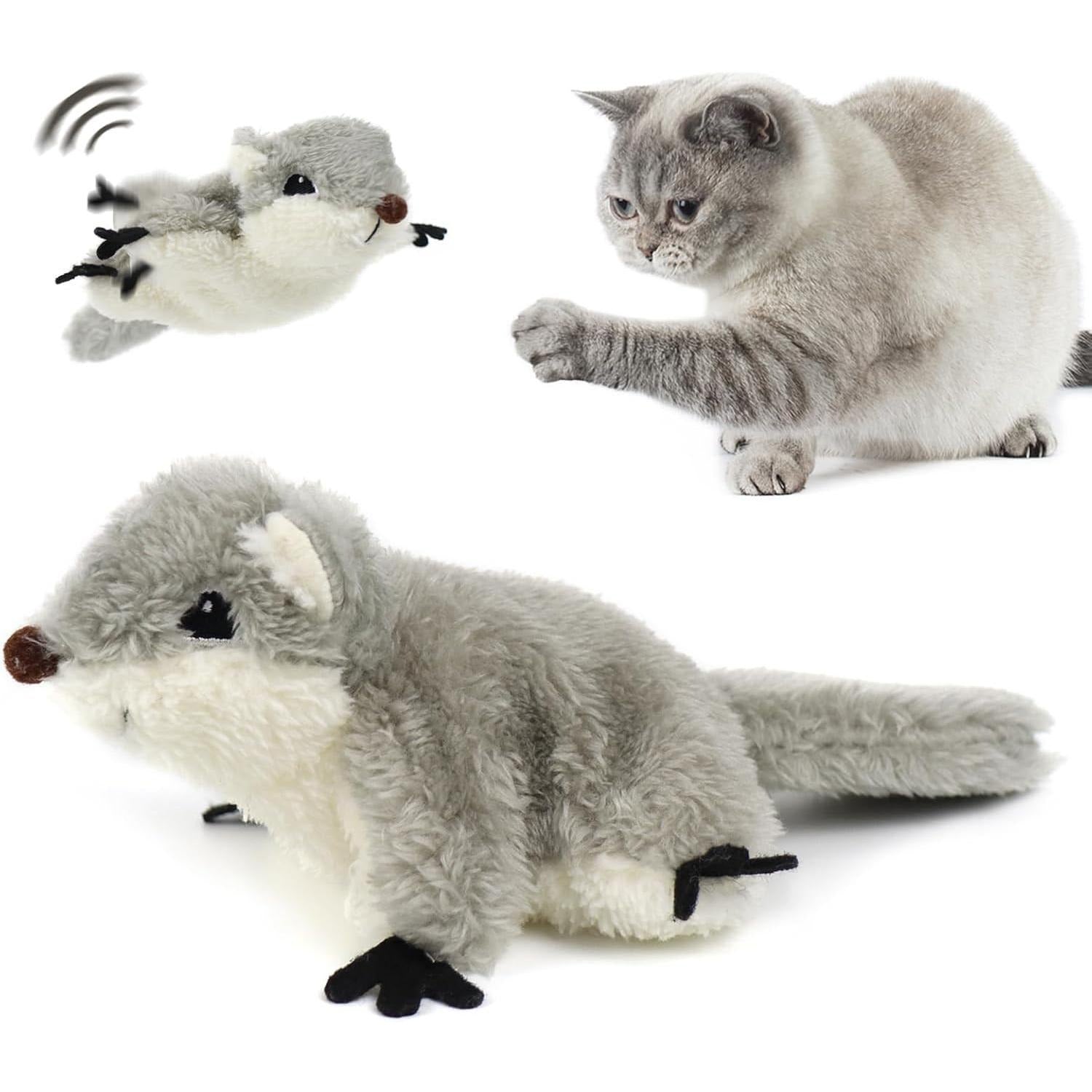 AuraPlay™ Kinetic Squirrel | Touch-Responsive USB Rechargeable Kicker – Plush Prey-Mimicking Toy for All Breeds