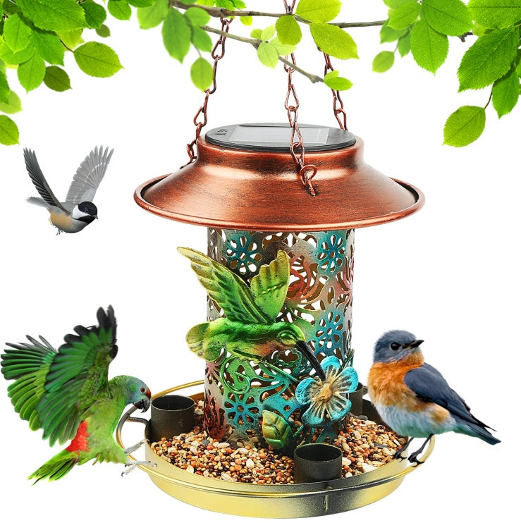 EliteLume™ | 2-in-1 Wild Bird Feeder & Garden Lantern - Solar-Charged Cardinal Feeder with S-Hook
