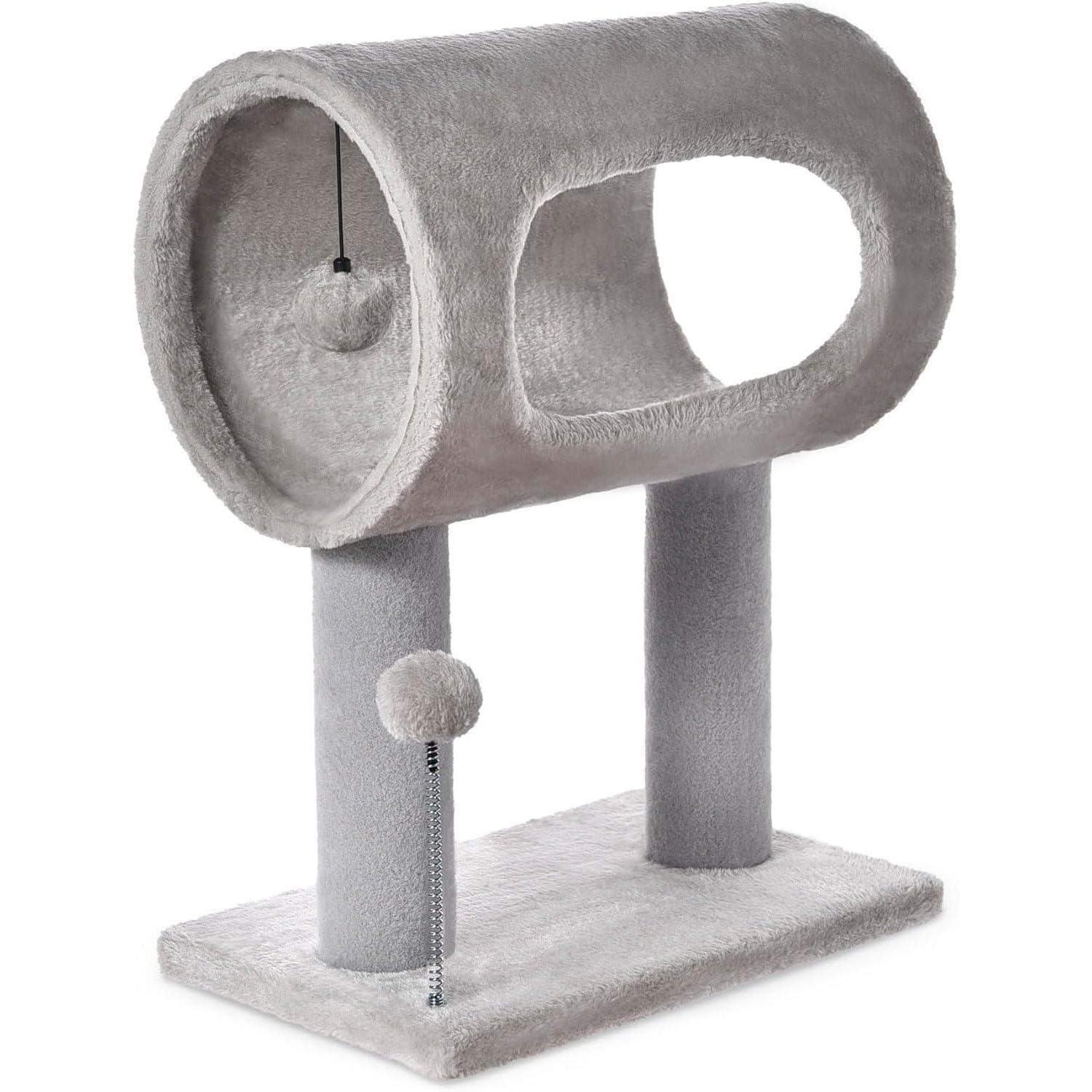 EliteNook™ | Compact Cat Tree with Cozy Sleep Tunnel - Plush Perch & Interactive Play Ball