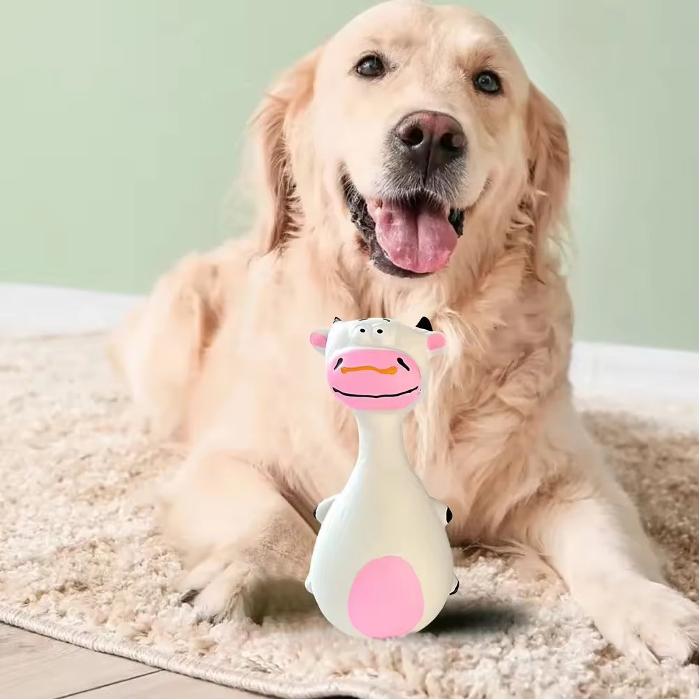 AuraPlay™ Soft-Bite Series | 4pcs Cute Sound-Emitting Latex Toys – Gentle Teething & Oral Health Set for Young Pets