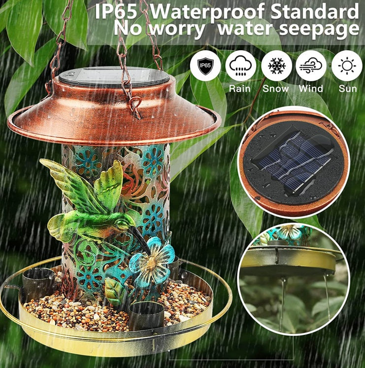 EliteLume™ | 2-in-1 Wild Bird Feeder & Garden Lantern - Solar-Charged Cardinal Feeder with S-Hook