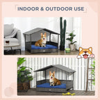 EliteCabana™ | Designer Outdoor Dog Daybed - Water-Resistant Rattan Sanctuary for Small & Medium Pets