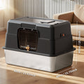 AuraPure™ Platinum-Shield | XL Stainless Steel Enclosed Litter Box – Zero-Odor & Easy-Clean Solution for Large & Multi-Cat Homes