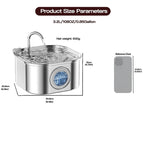 AuraPure™ Eternal-Oasis | High-Capacity 3.2L Pet Fountain – Transparent View-Port & Triple-Action Filtration System