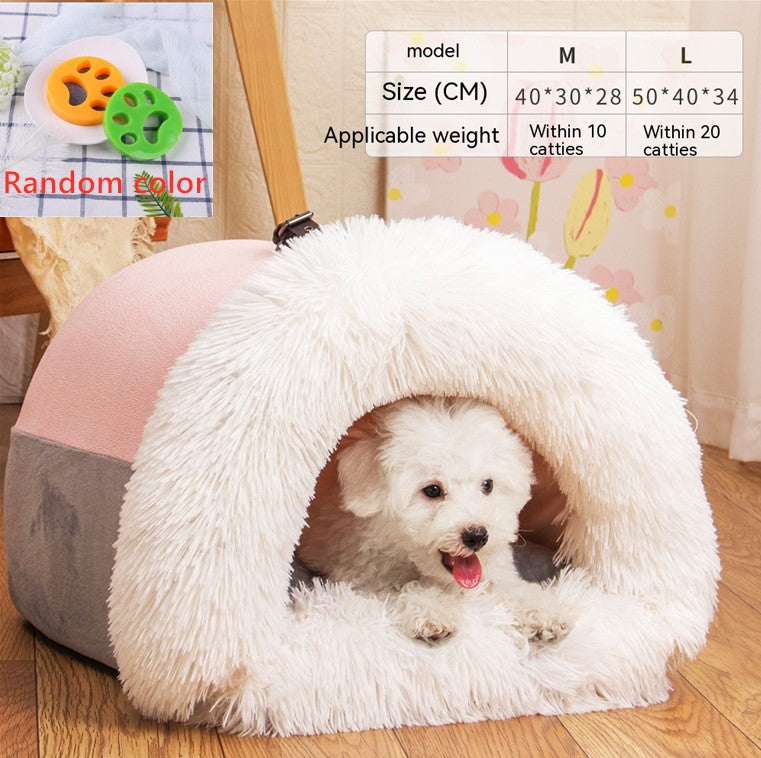 EliteHaven™ | Foldable Warm Pet Nest - Long-Plush Anti-Moisture Comfort Bed