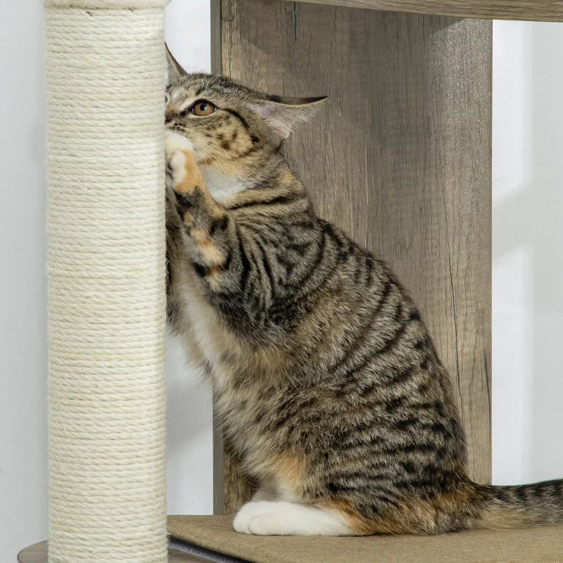 AuraEstate™ Skyline Peak | Designer Corner Cat Tower – Tall Climbing Sanctuary & Kitten-Friendly Multi-Level Play Center