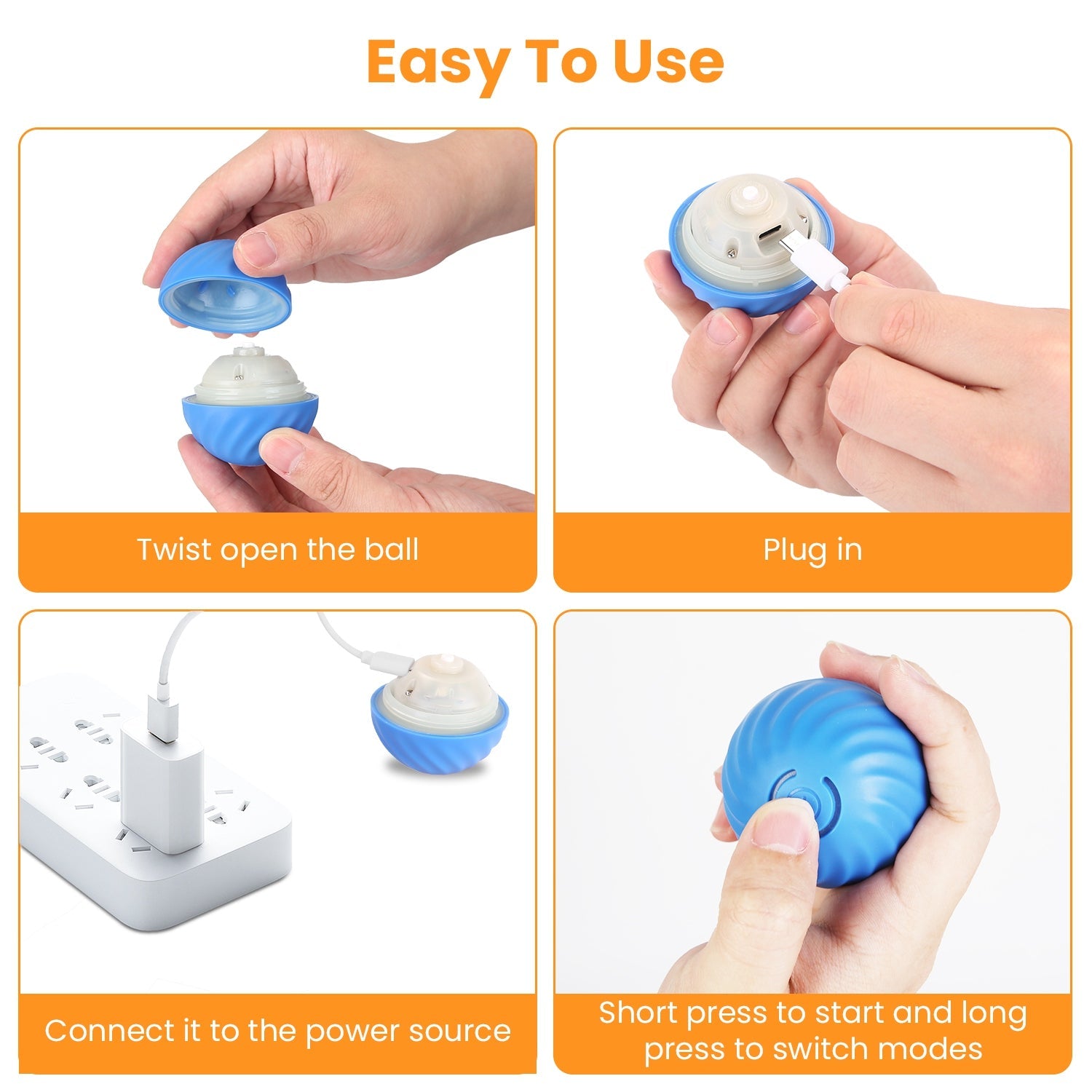 AuraPlay™ Pulse | Fast-Rolling Rechargeable Cat Ball – 360° Intelligent Evasion Toy with Stealth Pouch