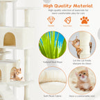 EliteHabitat™ | 4-in-1 Cat Climbing Forest - Natural Sisal Scratchers & Plush Condos
