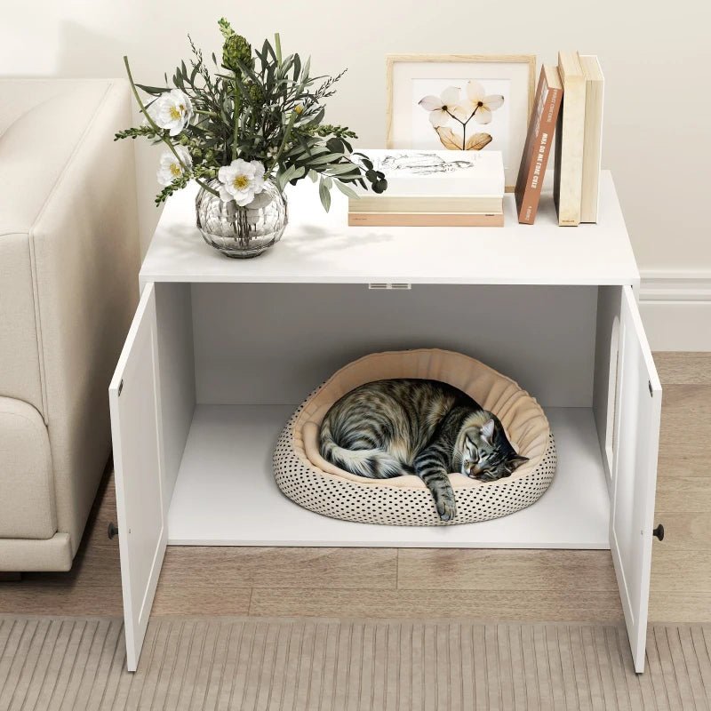 ChateauPaw™ | Luxury Cat Privacy Cabinet & Side Table - Aura Pet Elite