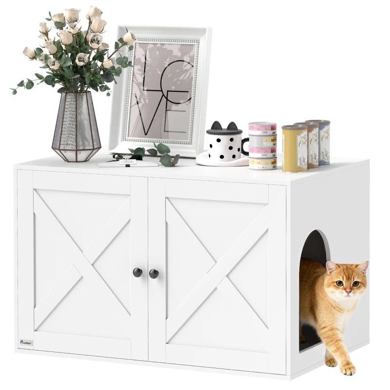ChateauPaw™ | Luxury Cat Privacy Cabinet & Side Table - Aura Pet Elite