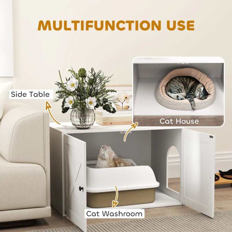 ChateauPaw™ | Luxury Cat Privacy Cabinet & Side Table - Aura Pet Elite