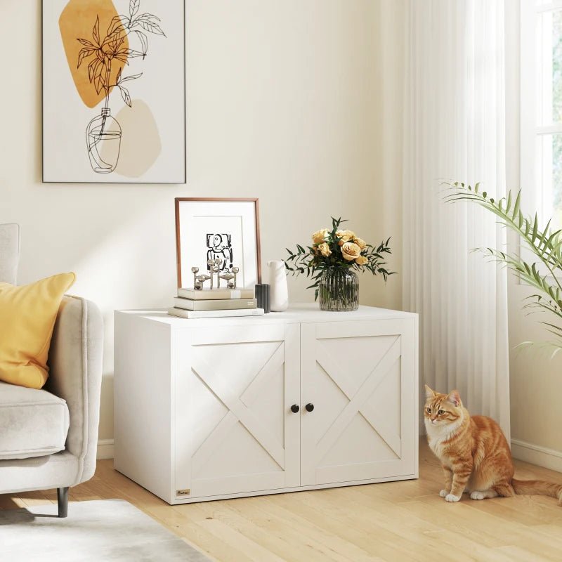 ChateauPaw™ | Luxury Cat Privacy Cabinet & Side Table - Aura Pet Elite
