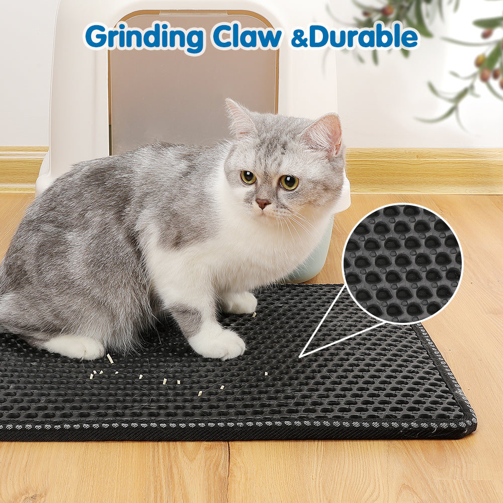 EliteShield™ | Easy-Empty Cat Litter Trapper - Splash Guard & Soft-Touch Paw Filter Mat