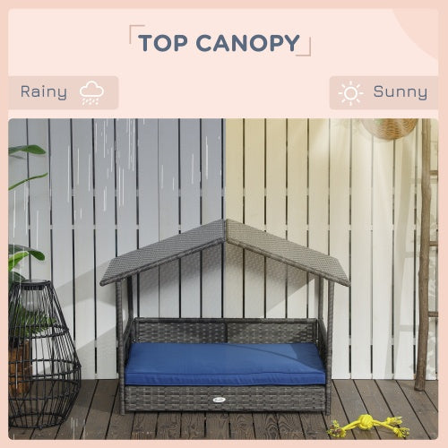 EliteCabana™ | Designer Outdoor Dog Daybed - Water-Resistant Rattan Sanctuary for Small & Medium Pets