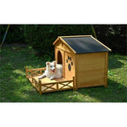 EliteCabin™ | Premium Outdoor Dog Kennel with Veranda - Water-Resistant Cabin for Medium Dogs