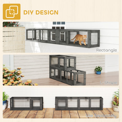 AuraEstate™ Infinity-Tunnel | Professional Modular Wood Cat Habitat – Customizable Outdoor Connector & Play System