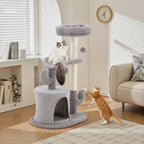 AuraEstate™ Skyline | Compact Feline Sanctuary – 33” Luxury Scratching Post with Contoured Cloud-Perch