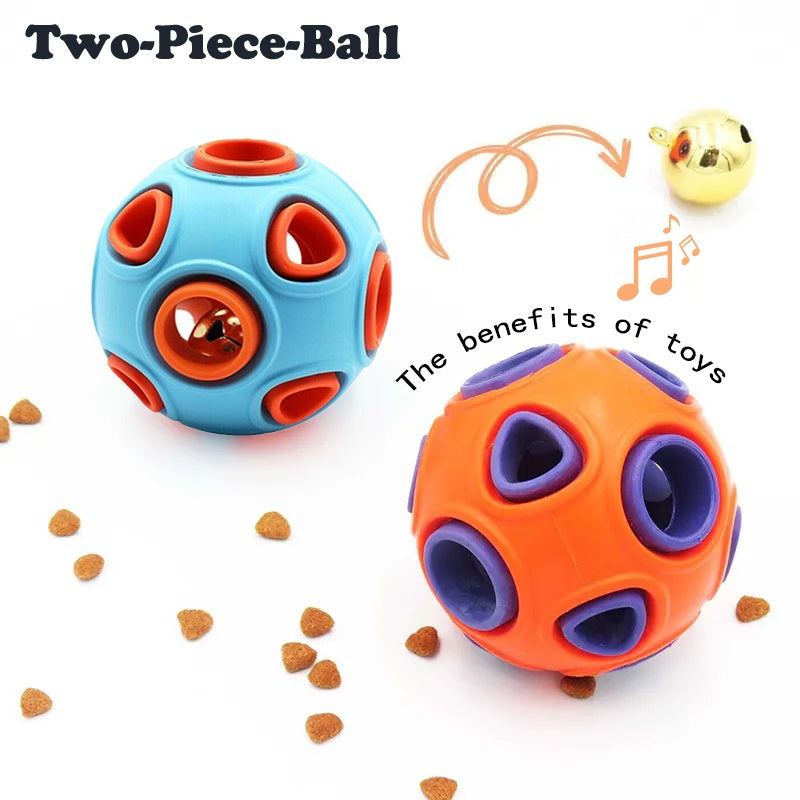 AuraPlay™ Echo-Bounce | Twin Set of Durable Jingle Balls – Safe Rubber Dental Chew for Sensory Play