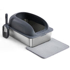 EliteSteel™ | Lifetime Stainless Steel Litter Box - Anti-Bacterial XL Basin with Splash Guard Lid