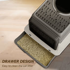 AuraPure™ Vault | Splash-Proof Enclosed Cat Litter Box – One-Way Exit Anti-Tracking System & Deodorant-Ready Station