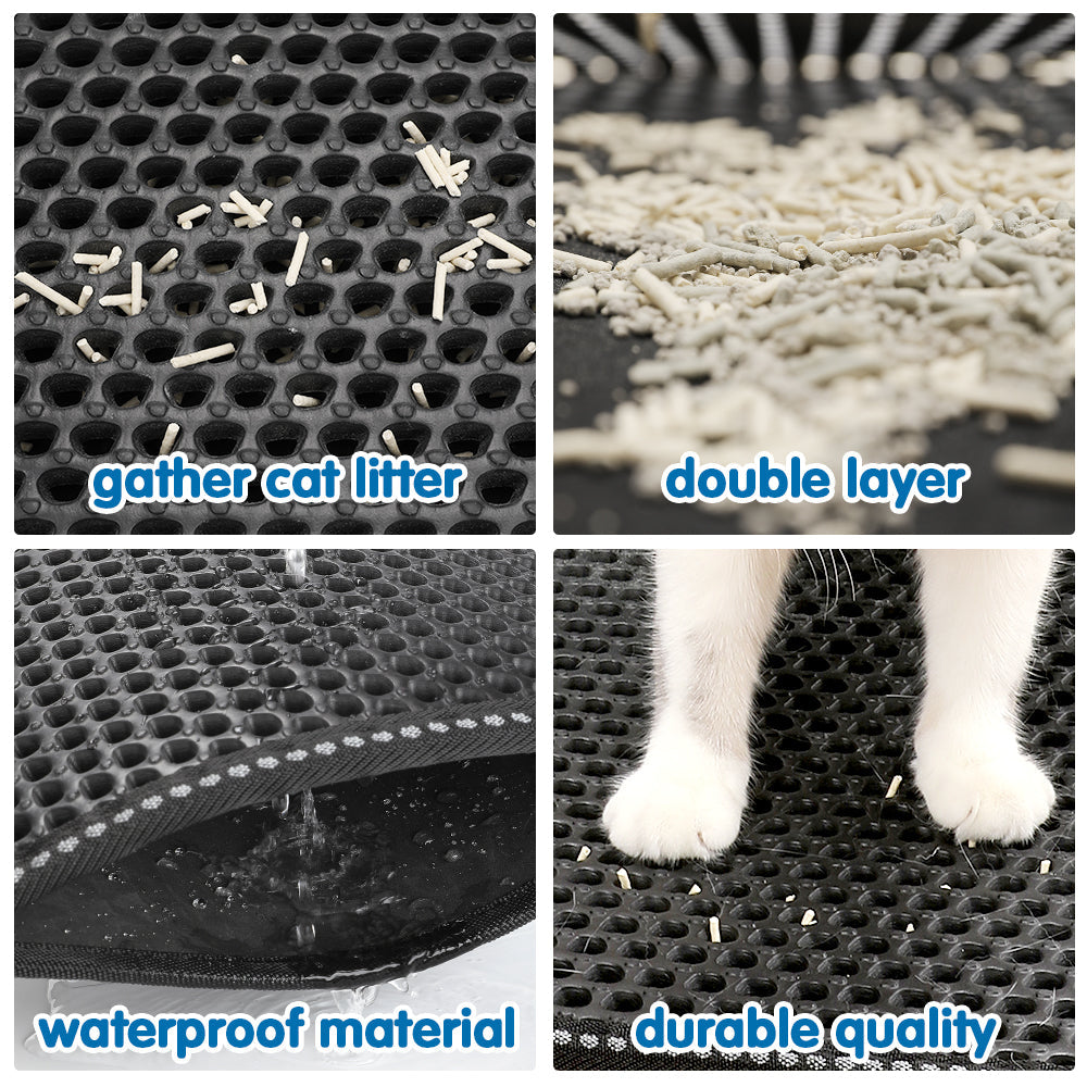 EliteShield™ | Easy-Empty Cat Litter Trapper - Splash Guard & Soft-Touch Paw Filter Mat