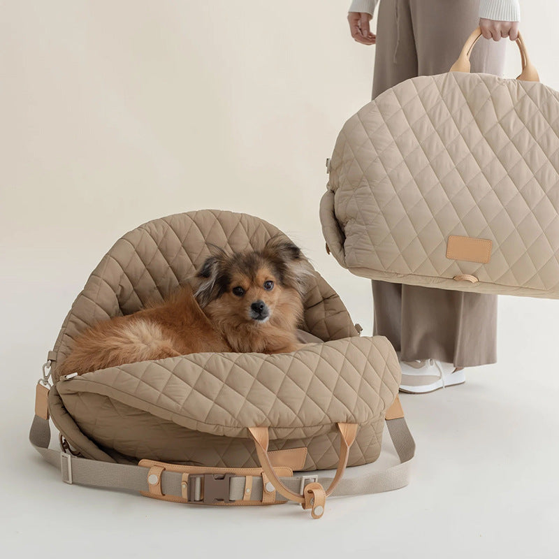 AuraGuard™ Sky-Lite | Ultra-Portable Folding Cat Carrier – Ergonomic Travel Crate with Security Lock & Shoulder Strap