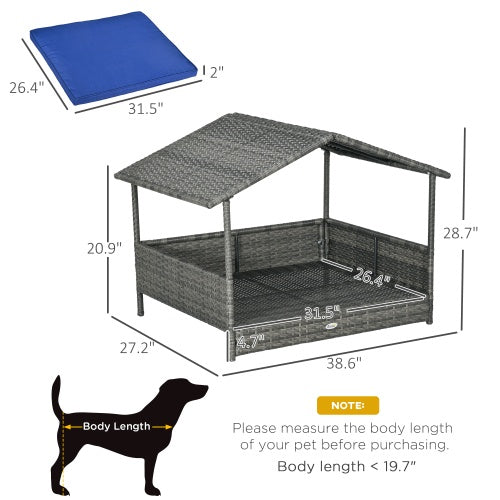 EliteCabana™ | Designer Outdoor Dog Daybed - Water-Resistant Rattan Sanctuary for Small & Medium Pets