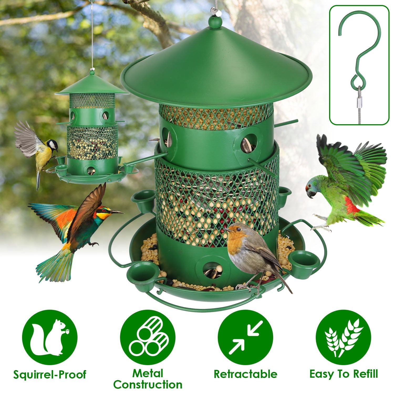 IronGuard™ | Squirrel-Proof Metal Bird Fortress