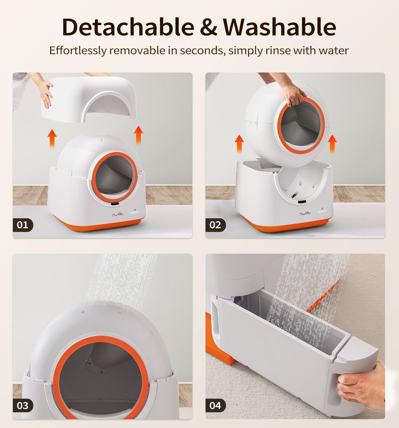 ElitePure™ Robotics | Intelligent Self-Sifting Litter Station - 24/7 Odor Control & Multi-Cat Tracking