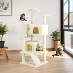EliteHabitat™ | 4-in-1 Cat Climbing Forest - Natural Sisal Scratchers & Plush Condos