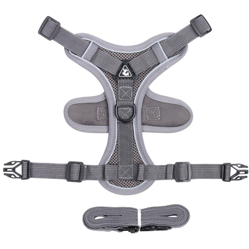 AuraGuard™ Soft-Hug | Breathable Pet Chest Strap with Reinforced Leash – 360° Safety Vest for Active Cats & Kittens