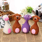 AuraPlay™ Soft-Bite Series | 4pcs Cute Sound-Emitting Latex Toys – Gentle Teething & Oral Health Set for Young Pets