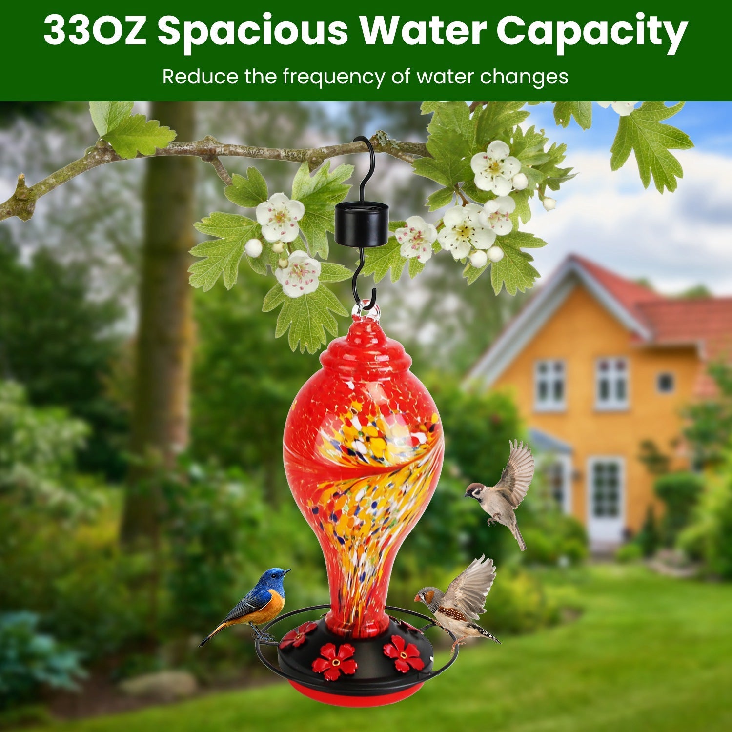 EliteNectar™ | Premium Hand-Crafted Hummingbird Oasis - Includes Ant Moat & Hanging Kit