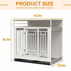 EliteLiving™ Dog Manor | Dual-Occupancy Wooden Crate - Designer End Table Kennel for Modern Homes
