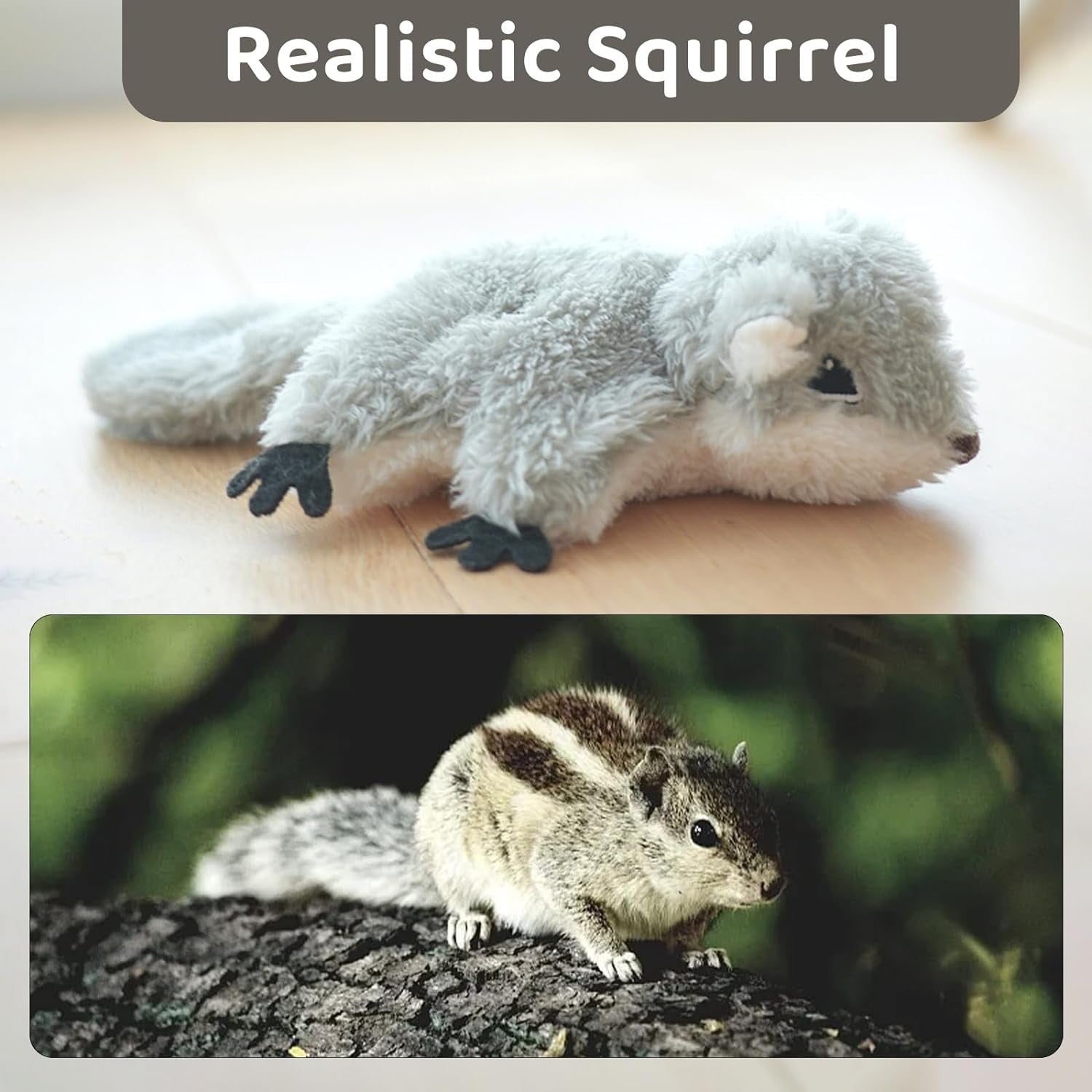 AuraPlay™ Kinetic Squirrel | Touch-Responsive USB Rechargeable Kicker – Plush Prey-Mimicking Toy for All Breeds