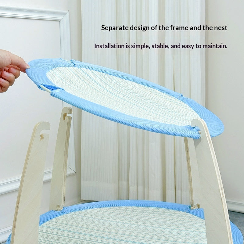 AuraEstate™ Heritage-Cool | Premium Solid Wood Cat Throne – Breathable Rattan Mat & Eco-Friendly Summer Retreat