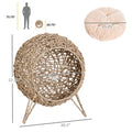 AuraEstate™ Boho-Nest | Hand-Crafted Woven Pet Sanctuary – Breathable Elevated Cat Bed in Minimalist Beige