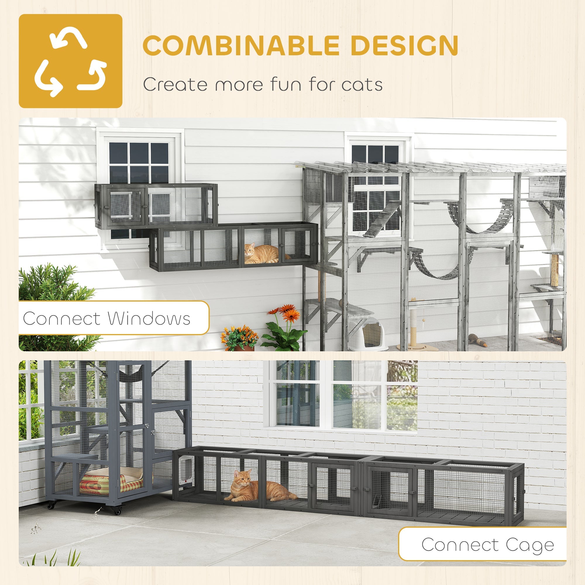 AuraEstate™ Infinity-Tunnel | Professional Modular Wood Cat Habitat – Customizable Outdoor Connector & Play System