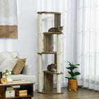 AuraEstate™ Skyline Peak | Designer Corner Cat Tower – Tall Climbing Sanctuary & Kitten-Friendly Multi-Level Play Center