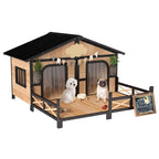 EliteCabin™ | Luxury 2 - Pet Outdoor Sanctuary - Elevated Wood Kennel & Sun Deck - Aura Pet Elite