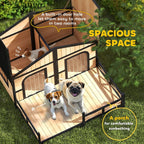 EliteCabin™ | Luxury 2 - Pet Outdoor Sanctuary - Elevated Wood Kennel & Sun Deck - Aura Pet Elite