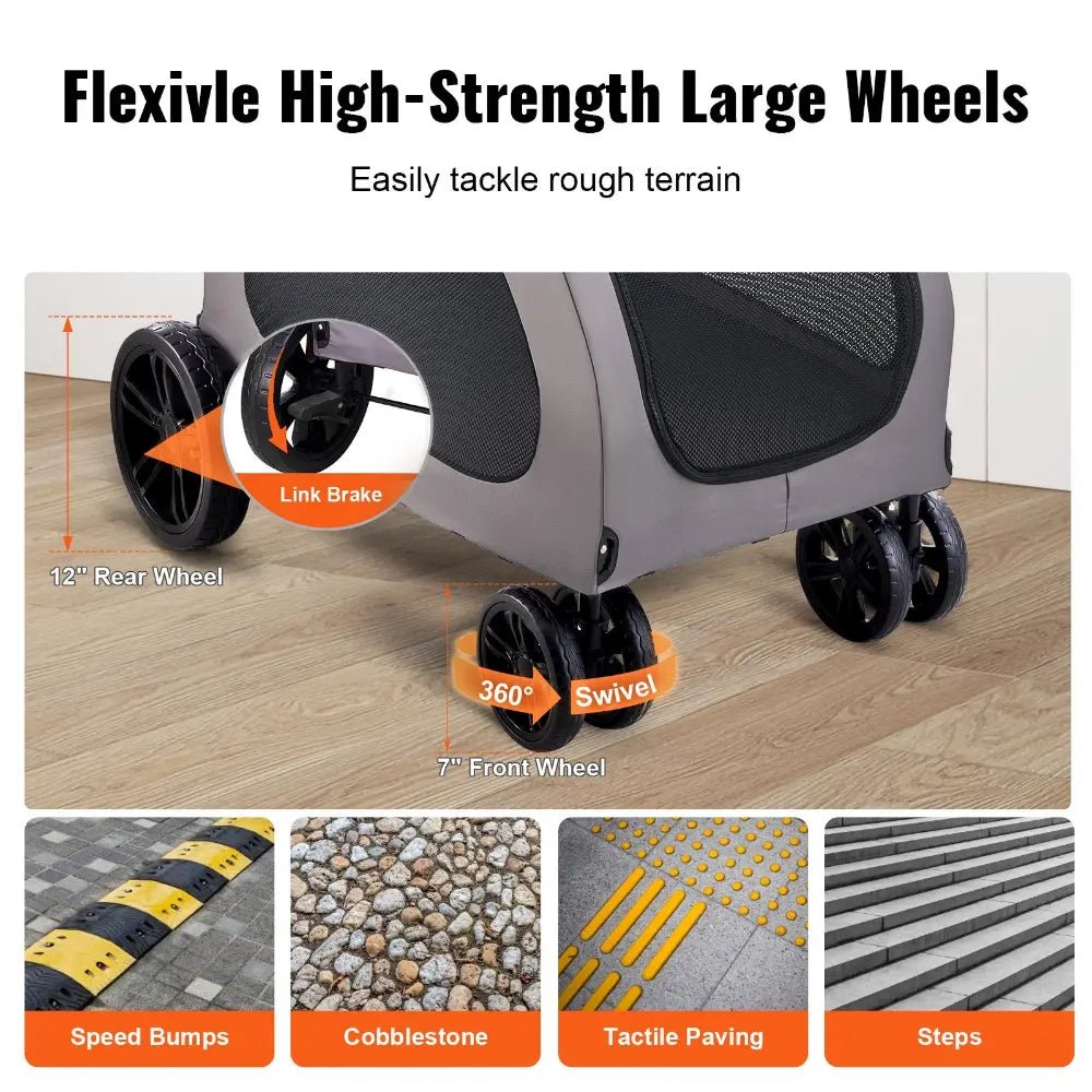 EliteChariot™ | Pro - Strength Portable Dog Stroller & Carrier - Aura Pet Elite