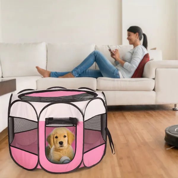 EliteDen™ | Portable 360 - View Exercise Pen & Water - Resistant Kennel - Aura Pet Elite