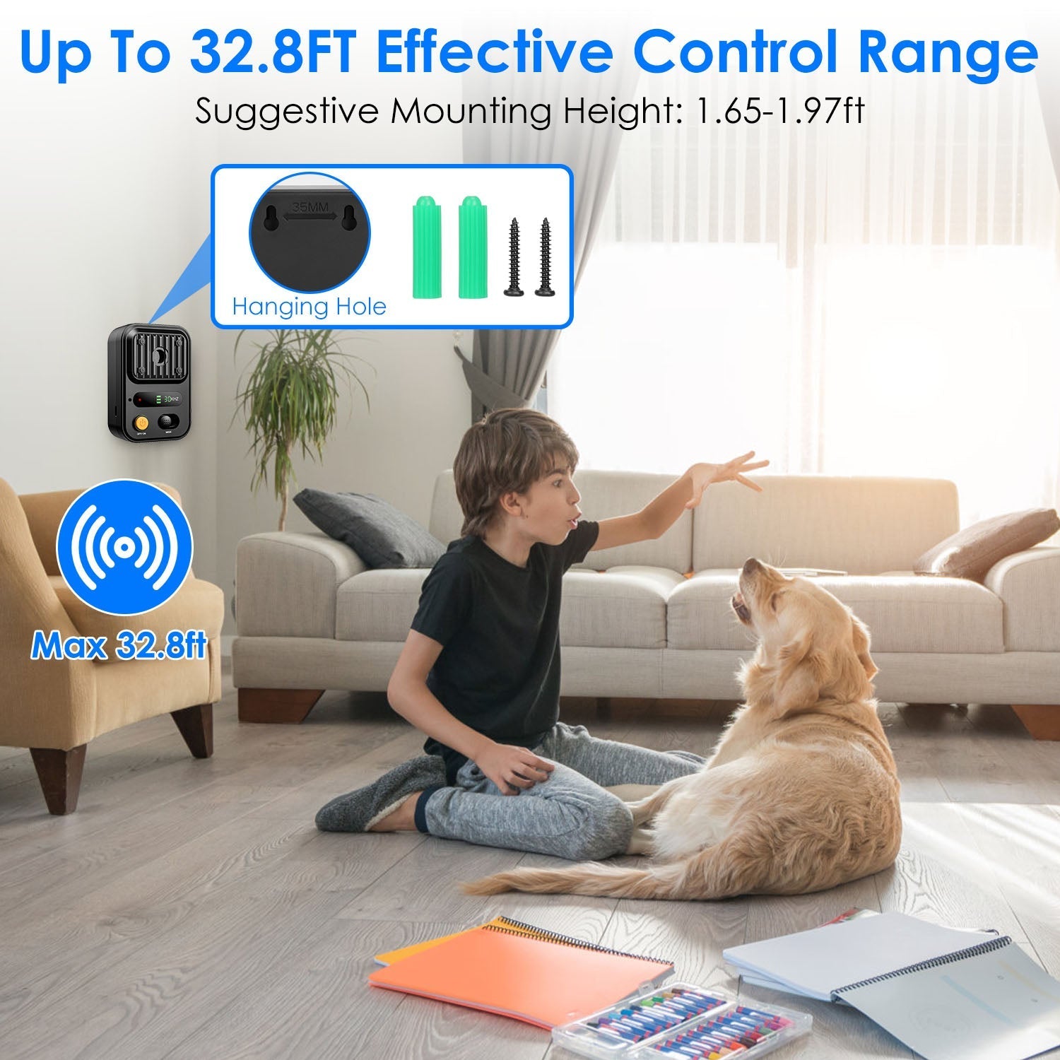 EliteEcho™ | Waterproof Ultrasonic Bark Control (Black - Green Edition) - Aura Pet Elite