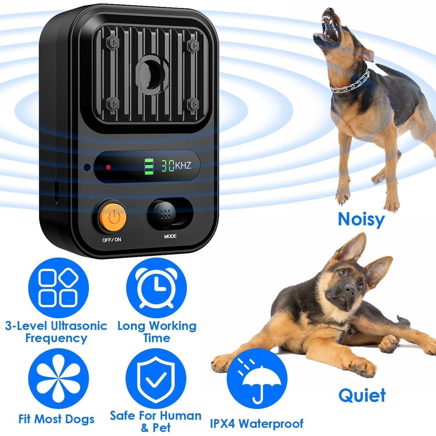 EliteEcho™ | Waterproof Ultrasonic Bark Control (Black - Green Edition) - Aura Pet Elite
