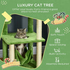 EliteJungle™ | Multi - Level Indoor Cat Tree - Botanical Green Edition - Aura Pet Elite