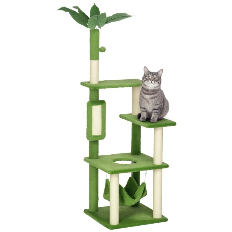 EliteJungle™ | Multi - Level Indoor Cat Tree - Botanical Green Edition - Aura Pet Elite