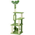EliteJungle™ | Multi - Level Indoor Cat Tree - Botanical Green Edition - Aura Pet Elite