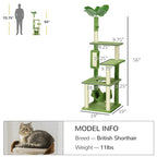 EliteJungle™ | Multi - Level Indoor Cat Tree - Botanical Green Edition - Aura Pet Elite